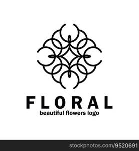 floral flower logo icon vector illustration template design