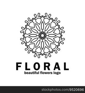 floral flower logo icon vector illustration template design