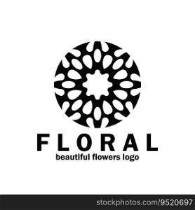 floral flower logo icon vector illustration template design