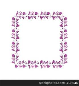 Floral Flower Wreath Frame Flat Design Illustration
