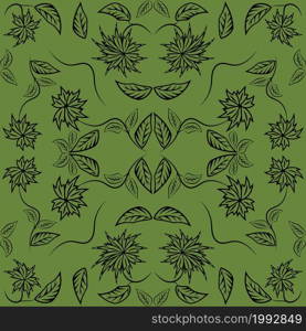 Floral folk damask pattern Fantasy flowers Floral geometric fantasy