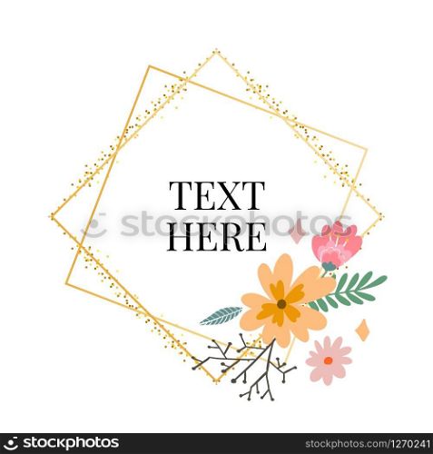 Floral Frame Collection. Set of cute retro flowers arranged un a shape of the wreath perfect for wedding invitations and birthday. Floral Frame Collection. Set of cute retro flowers arranged un a shape of the wreath perfect for wedding invitations and birthday cards