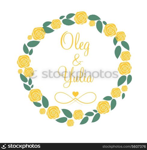 Floral Frame for Wedding and Birthday Card. Vector Illustration