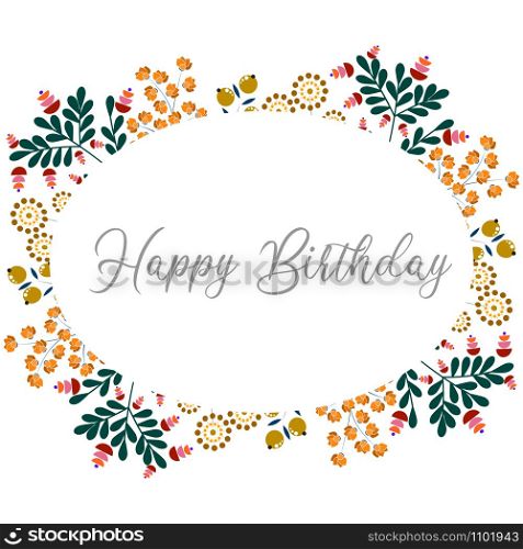 Floral frame for your design. Floral template for holiday, wedding, happy birthday. Vector EPS 10