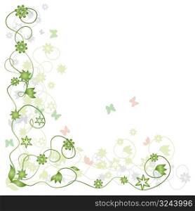 Floral frame green