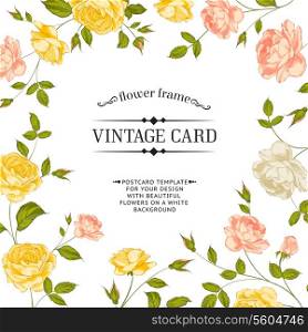 Floral frame perfect for wedding invitations. Vector illustration.