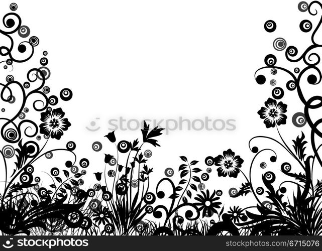 Floral frame, vector