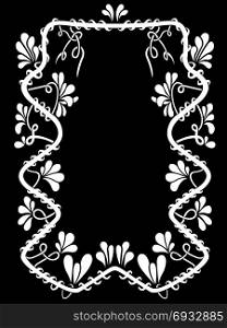 Floral frame with black in background