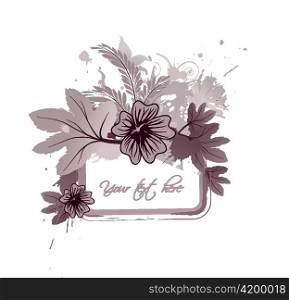 floral frame with splash vector illustration