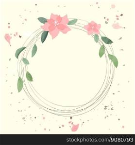 floral frame with watercolor background.vector illustration. floral frame with watercolor background