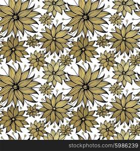 Floral golden seamless pattern. Vector illustration. Floral golden seamless pattern. Vector illustration EPS10