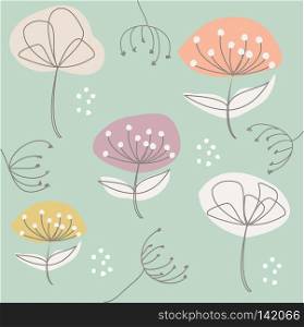 Floral greeting card, flowers pattern