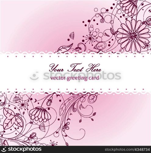 floral greeting card vector illustration