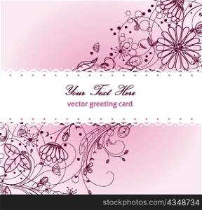 floral greeting card vector illustration