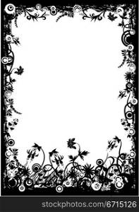 Floral grunge frame, vector
