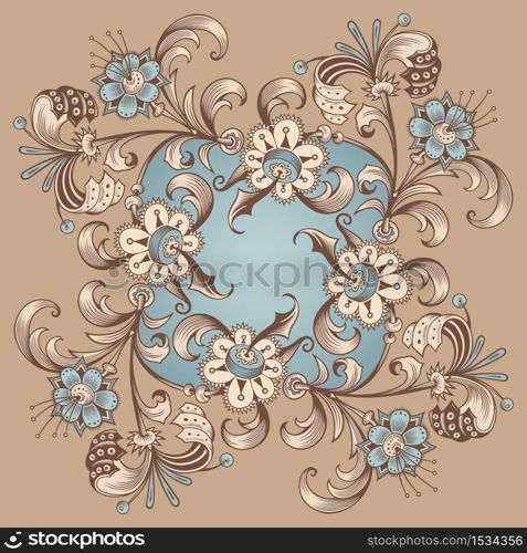 Floral hand drawn vector vintage border. Engraved nature elements and objects illustration. Frame design.. Floral hand drawn vector vintage border