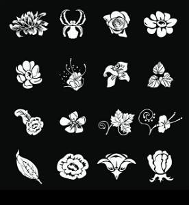 Floral icon design elements for your compositions!