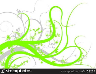 floral inspired background image in green and gray