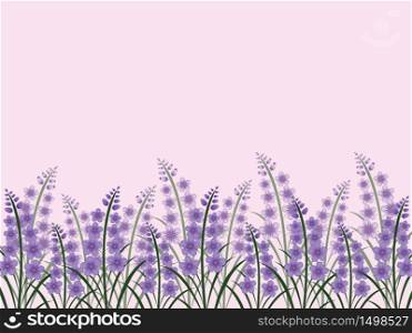 Floral Lavender Flower Greeting Card Template Background Border