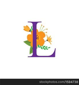 Floral letter alphabet initial vector design. Floral alphabet initial vector design