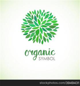 Floral logo design template. Green life and organic ornamental concept. Can be used for organic shop or spa and beauty salon, yoga studio and hearthy clinic.