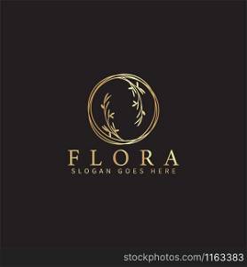 Floral logo design template vector isolated illustration