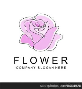 Floral Logo Design, Vector Illustration Style Line Icon Abstract artwork