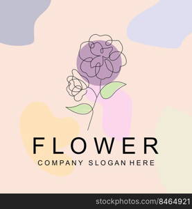 Floral Logo Design, Vector Illustration Style Line Icon Abstract artwork