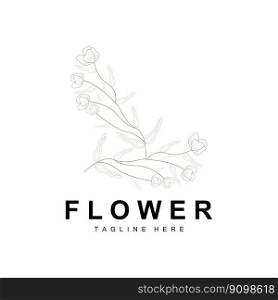 Floral Logo, Leaves And Flowers Botanical Garden Vector, Floral Design Of Life