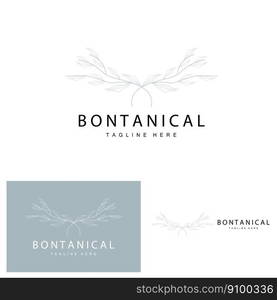 Floral Logo, Leaves And Flowers Botanical Garden Vector, Floral Design Of Life