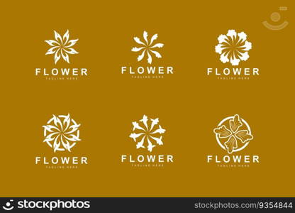 Floral Logo, Leaves And Flowers Botanical Garden Vector, Floral Design Of Life