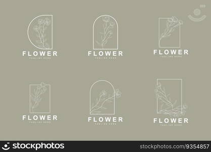 Floral Logo, Leaves And Flowers Botanical Garden Vector, Floral Design Of Life