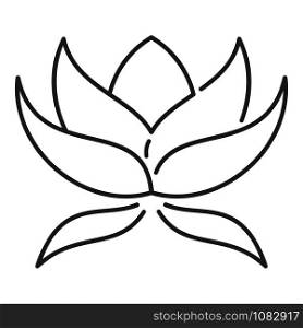 Floral lotus icon. Outline floral lotus vector icon for web design isolated on white background. Floral lotus icon, outline style