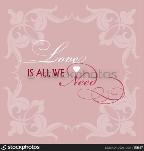 Floral love background for Valentine's day