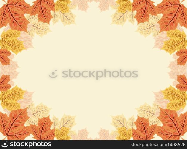 Floral Maple Leaf Greeting Card Template Background Border