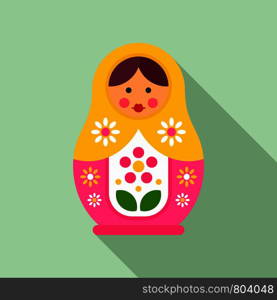 Floral nesting doll icon. Flat illustration of floral nesting doll vector icon for web design. Floral nesting doll icon, flat style