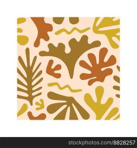 Floral organic shape seamless pattern matisse inspired background