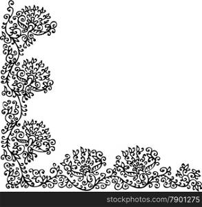 Floral ornament 221 Eau-forte black-and-white decorative background pattern vector illustration
