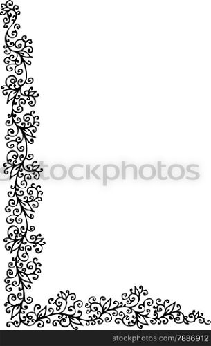Floral Ornament 225 Eau-forte black-and-white decorative background pattern vector illustration EPS-8