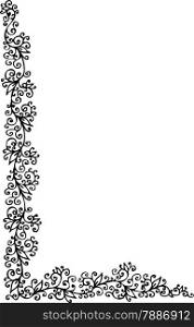 Floral Ornament 225 Eau-forte black-and-white decorative background pattern vector illustration EPS-8