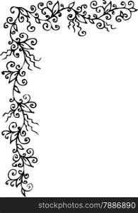Floral Ornament 301 Eau-forte black-and-white decorative background pattern vector illustration EPS-8