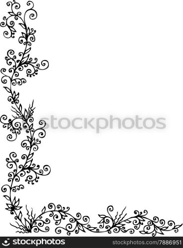 Floral Ornament 303 Eau-forte black-and-white decorative background pattern vector illustration EPS-8