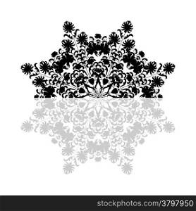 Floral ornament against white background