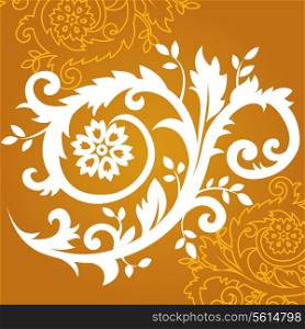 Floral ornament in gold, vector