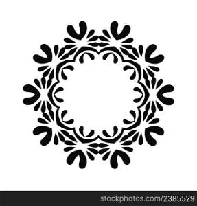 Floral ornament isolated. Ornate frame. Black art frame. Floral ornament elements collection isolated
