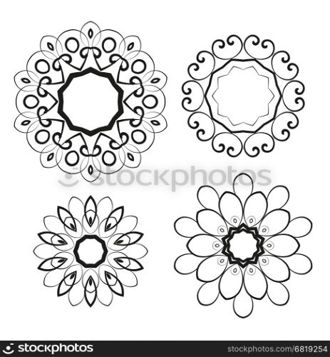 Floral Ornament Pattern. Vector Set Floral ornament pattern various shapes
