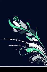 Floral ornament vector illustration in soft blue and green