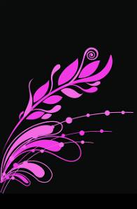 Floral ornament vector illustration in vibrant pink and deep grey