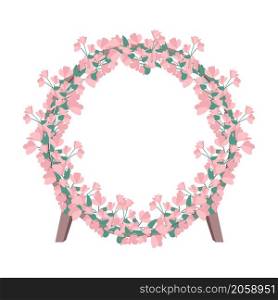 Floral ornamental gate semi flat color vector object. Realistic item on white. Romantic decoration for rustic style event isolated modern cartoon style illustration for graphic design and animation. Floral ornamental gate semi flat color vector object
