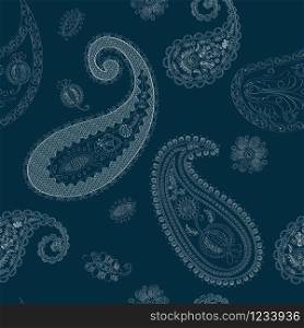 Floral paisley vector design, seamless pattern